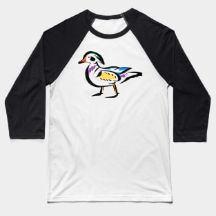 Wood Duck Colorful Cute Baseball T-Shirt